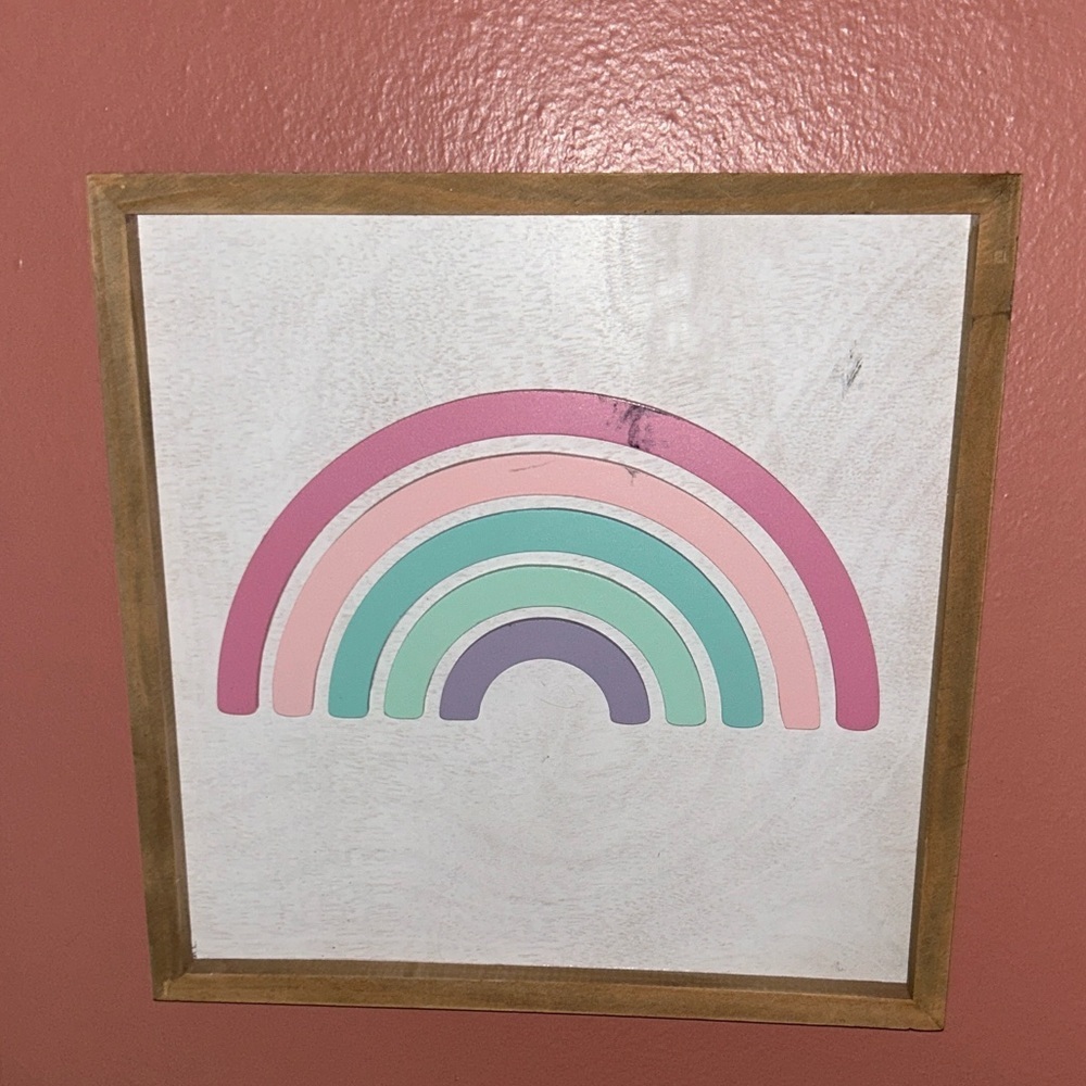 Pastel Rainbow Art with Pink and Mint